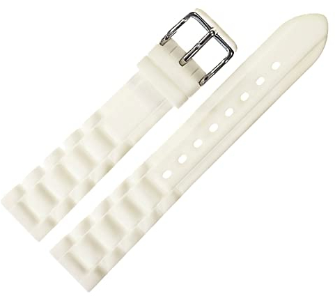 MARBURGER Uhrenarmband 20mm Silikon Weiss - 9202020000120