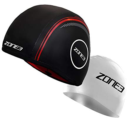 ZONE3 Badekappe, Neopren, trägerlos, Größe M, Schwarz