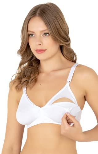 miorre Maternity Cotton Nursing Bra (38, White)