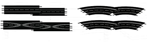 Carrera Evolution 20026953 Racing Track Extension set (2 straights, 2 lane change sections, 4 curves 1/60°), Black