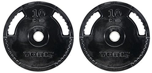 York 2 x 10kg G2 Rubber Thin Line Olympic Weight Plates