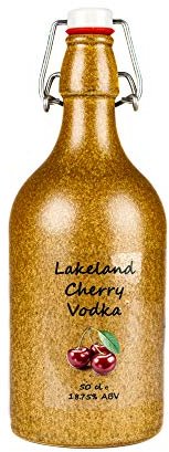 Lakeland Liqueurs Cherry Vodka Liqueur 18.75% ABV, Real Fruit & Triple Distilled Vodka, Sweet Flavours, Handcrafted in Small Batches, Reusable Bottle With Swing-Top Cork, Gluten-Free, Vegan 500 ml