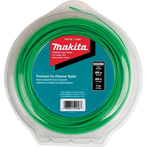 Makita T-03361 Round Trimmer Line, 0.080”, Green, 400’, 1 lbs