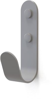 The Hairpin Leg Co. [HLC Metal J Wall Hook. Chunky Modern Playful Coat Hook (1, Grey)