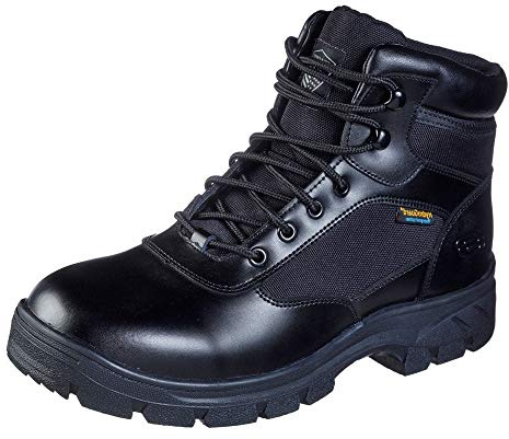 Skechers Wascana Benen, Anfibi Da Lavoro Uomo, Black Leather W Textile, 39 EU