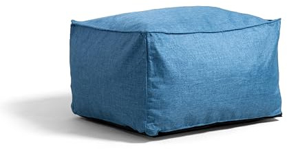 Big Joe Imperial Lounger Foam Filled Ottoman Pouf, Pacific Blue Union