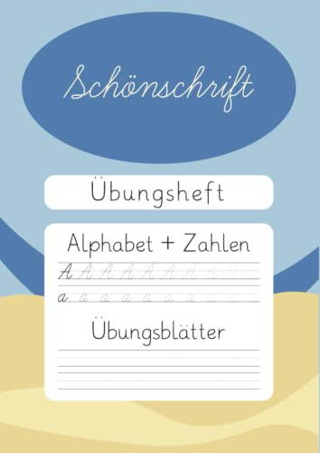 Schönschrift Übungsheft: Groß- und Kleinbuchstaben | Blanko Übungsseiten | 137 Seiten