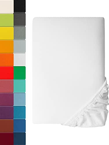 Premium Spannbettlaken MIA Weiß | 200 x 220cm - 100% Baumwolle