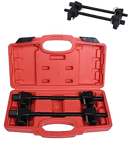 Froadp 2 TLG. Profi Federspanner Set Feder Spanner Werkzeug 300MM Universal Auto Montagespanner mit Aufbewahrungsbox aus Kunststoff Spulenfeder Kompressor Tuning Tieferlegungsspanner Federsatz