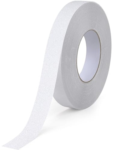 OQingluan Striscia Antiscivolo per Scale, 2.5cm*20m, Nastro Adesivo Antiscivolo, Nastro Antiscivolo per Gradini, Impermeabile, Tagliabile, Adatto per uso Interno ed Esterno, Trasparente