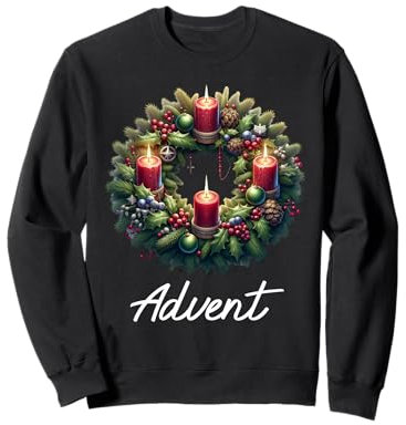 Couronne de l'Avent religieuse chrétienne pour Noël Sweatshirt