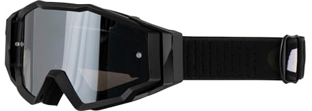 MTR S14 Pro Motocross Brille Verspiegelt, Schutzbrille für Motorrad und MTB, Crossbrille Schwarz, Anti-Fog Beschichtung, UV-Schutz, Robustes Design, Passend für Crosshelme