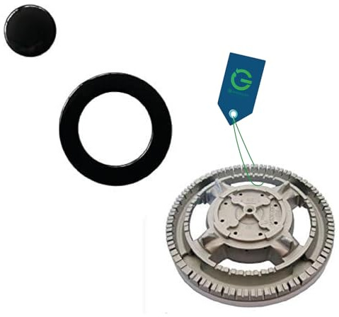 G GRIMALDI Juego de quemador compatible con cocinas Ariston, Indesit, Hotpoint, Sabaf, Franke, Nardi Lofra, 2 platos + 1 quemador, negro