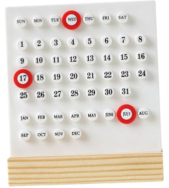 lmoikesz calendrier de bureau en acrylique, décoration élégante pour bureau cheminée, avec une simple carte pour afficher la date exacte. Grandes décorations manuelles réutilisables en