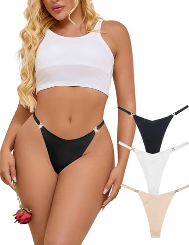 comeondear String Femme Sexy Chic Hot Bikini Mini String Ficelle Érotique | Tanga Invisible sans Couture,Culotte Grande Taille,T-Back Taille Basse,sous-Vêtements Feminins,Seamless Slip,Thong,Underwear