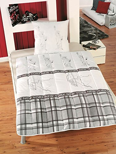 Beauty.Scouts Bettenset 2-tl. New York Microfaserbettdecke + Kopfkissen 135x200 cm + 80x80 cm
