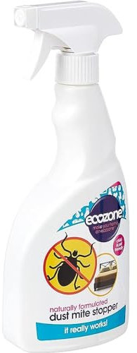 EcoZone Dust Mite Stopper, Anti Parasite Formula, Safe for Homes with Pets & Children, Natural Eco Friendly Vegan & Non Toxic Solution, Allergy Friendly, Cruelty Free, Long Lasting (500ml Spray)