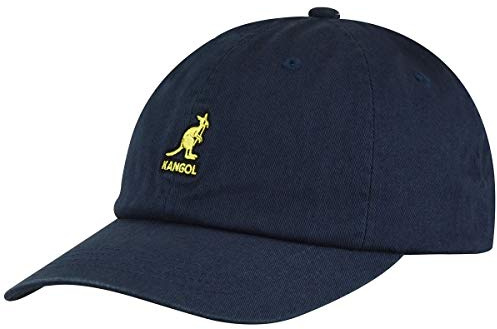 Kangol Gorra Washed Dad Hat Mujer/Hombre - de Baseball algodón Hebilla Metal, con Visera, Banda Piel Primavera/Verano Verano - Talla única Azul