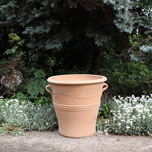 Palatina Werkstatt Terracotta Blumentopf frostfest 40 cm Hoch Pflanzkübel Blumenkübel aus Kreta Salvia 40