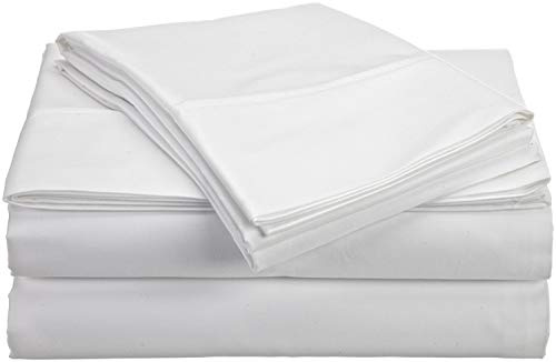 ANVIK Textiles 550 Thread Count Sheet Set fits Upto 15-18 Inches Deep Pocket 100% Egyptian Cotton Twin Extra Long Size, White Solid