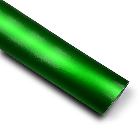 10,66€/m² Matt Chrom Metallic Gebürstet Auto Folie Blasenfrei mit Luftkanäle Car Wrapping (Grün, 1m x 152cm)