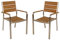 Dynamic24 4X Holz Alu Stapelstuhl Gartenstuhl Gartensessel Stuhl Stapelsessel stapelbar
