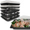 ebake Pack of 5 Sandwich Platter Trays with Lids - Reusable Plastic Buffet Trays for Catering, Sandwich Trays & Meal Prep Serving Trays for Parties, Events and Birthdays - 34 x 24 x 7.5cm