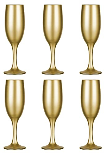Glasmark Lot de 6 verres à champagne 150 ml dorés