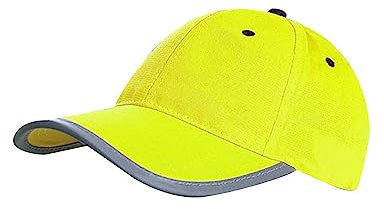 Oshhni Gorra de béisbol reflectante de alta visibilidad, sombrero de seguridad de color brillante, gorra informal de Halloween, gorra reflectante para, AMARILLO