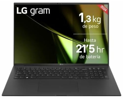 LG gram 17Z90S-G.AD7BB - Portátil Ultraligero 17, 2560x1600, Panel IPS Antirreflejo, Intel® Core™ Ultra 7, 32 GB RAM, 2TB SSD, 1,350 g, batería hasta 21.5 Horas, Windows 11 Home, Negro Obsidiana
