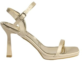 DESA Zapatos de tacón peeptoe Woman: parte superior de tela, forro de piel sintética, tacón de aguja y cierre de hebilla. | Oro - 38