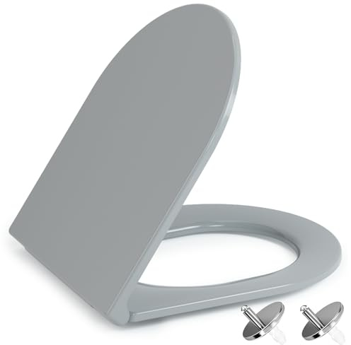 NeoArt Soft Close Toilet Seat – Durable, Environmentally Friendly Urea-Formaldehyde Resin & Fade-Resistant with Quick Release Design for Easy Clean, Universal Fit with Easy Top Fixing, D-Shape