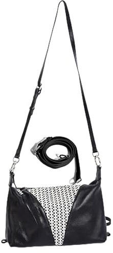 FIRBISI Genuine Leather Crossbody Bags for Women, 3-in-1 Crossbody, Sling Bag & Backpack with Adjustable Dual Strap Anti-Theft Message Bag with External Hidden Phone Pocket(Black)