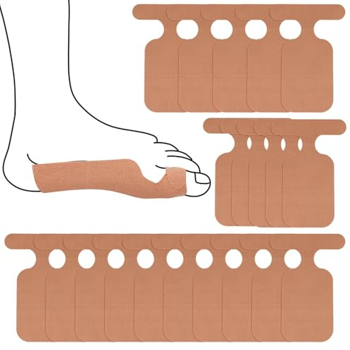 20pcs Turf Toe Tapes, Precut T-Shaped Elastic Adhesive Turf Foot Brace & Support Splint Wrap Straps Bandage for Big Toe Injury Straightener Protector & Sports Protection