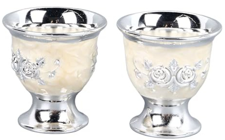 plplaaoo Vintage vinbägare i silverlegering, 2 stycken, eleganta vinmuggar för hem, restauranger, barer och kaféer