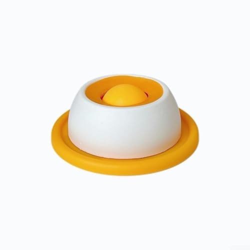 Cuenco antideslizante para lamer perros y gatos: alimentador lento con ventosa, material ABS, alfombrilla de 12 cm para mascotas pequeñas a medianas (amarillo)