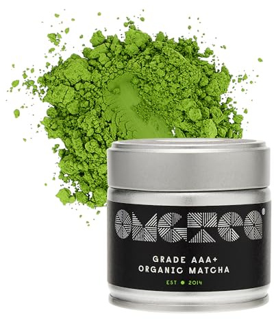 OMGTEA AAA+ Super High-Grade Organic Japanese Matcha Green Tea Powder Ceremonial Grade AAA+ – 30g/30 Servings. 3 Star Great Taste Award Winner 2022.