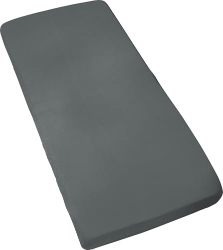 Erwin Müller Kinder-Spannbettlaken Murnau Single-Jersey - anthrazit Größe 60x120 cm - 70x140 cm - hautfreundlich, atmungsaktiv, bügelfrei, strapazierstark