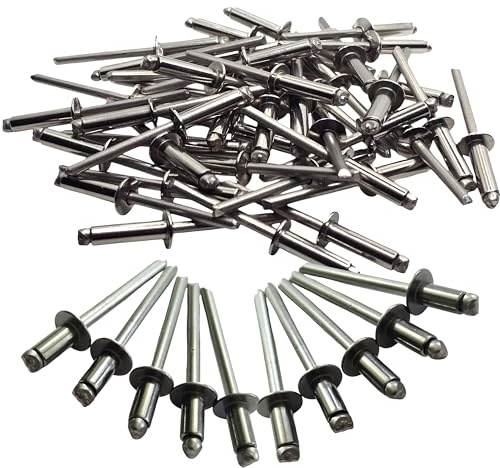 3mm x 10mm Blind Pop Rivets– A2 304 Stainless Steel Dome Head DIN 7337 Open End Rivets for Metal, Sheet, Automotive & Marine Applications (Pack of 50)