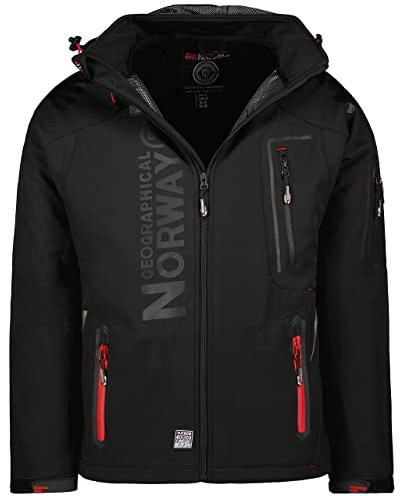 Geographical Norway Chaqueta Softshell Tambour para hombre (S, Negro/Rojo)