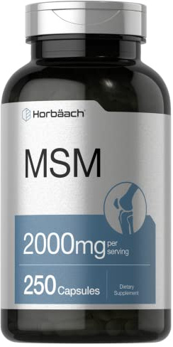 Horbäach MSM Supplement Capsules | 2000mg | 250 Count | Non-GMO and Gluten Free Formula | Methylsulfonylmethane
