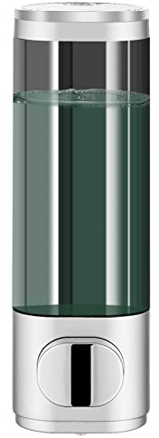 modunful Dispenser per shampoo e balsamo, dispenser per doccia a 1 camera, senza trapano, dispenser di shampoo per doccia a parete, per shampoo, balsamo, bagnoschiuma, grande capacità, argento