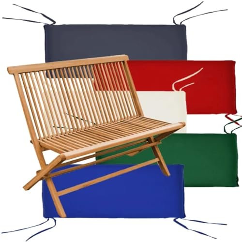 Teako Design Bankauflage 98 cm x 37 cm für Klappbank Alessandria, Sitzkissen, Sitzbank, Sitzpolster Bank. Outdoor Zubehör, Gartemmöbel. Gartenbank Polsterung, Sitzkomfort (Rot)