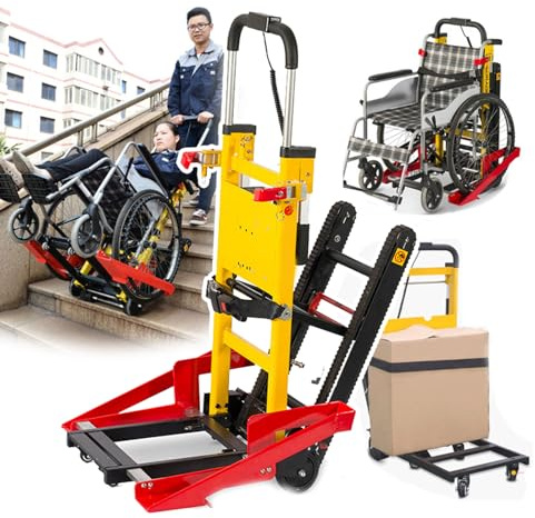 Subidor De Escaleras EléCtrico sobre Orugas, Carro Plegable para Subir Escaleras, VehíCulo De Acoplamiento para Silla De Ruedas, para Transferir Pacientes/Carga, Carga MáXima 440 Lb/200 Kg
