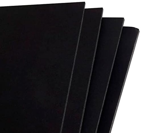 Acan Tradineur - Confezione da 4 fogli di cartone pluma A3, spessore 5 mm, per artigianato, supporto per presentazioni, modelli, base per quadri, decorazione (Nero - 42 x 29,7 cm)