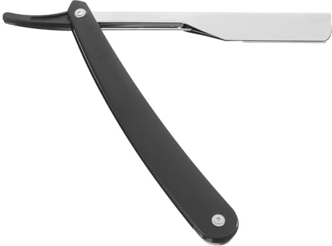 Ipetboom Professional Manual Razor Barber Supplies Beard Shaver Mens Straight Edge Razor for Shaving for Face Scalp Old Fashioned Manual Shaver Men Safe Barber, Black