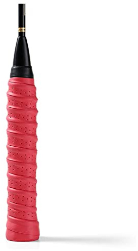 Wisafory 10 stycken greppband tennisracket halkskydd greppband tennis greppband självhäftande fjäderbollrackethandtag greppband för badminton, tennis och squash röd