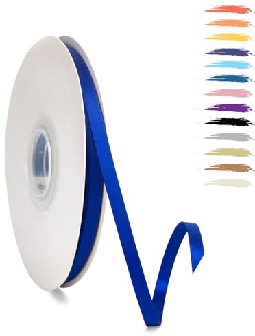 MORAINJAY 6mm Bleu Roi Ruban Satin,0.6cm Ruban Rouleau pour Emballage Cadeaux,95 Mètres Satin Ribbon Roll pour Bouquets,Ballon,Couture,Nœuds,Gâteau,Décoration de Mariage/Anniversaire/Noël/Fête