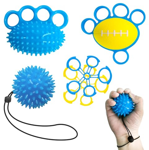 Homkuo Handtrainer Fingertrainer Ball, Knetball für Hände Therapie, Igelball Weich Massageball, Fingerstretcher für Arthrose Hand Finger Training, Anti Stress Bälle für Lindert Angstlinderung