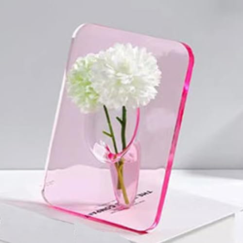 Hydroponischer Blumentopf, dekorative Acrylvase (Rosa)